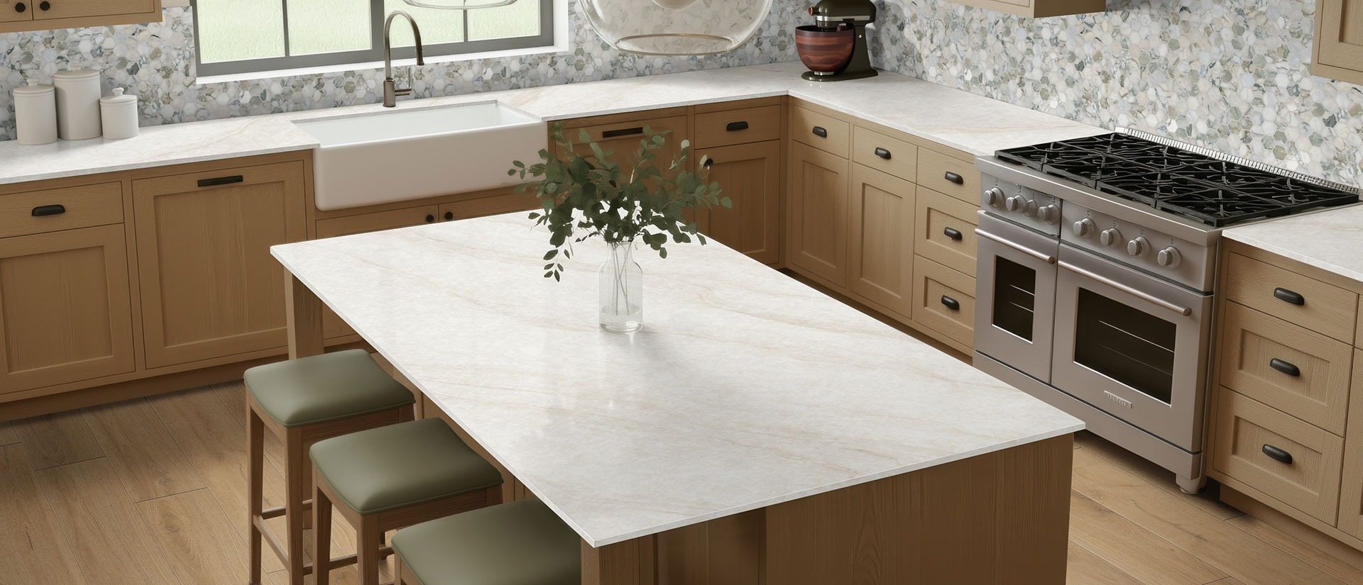 IvoriTaj Brushed ™ countertop in a kitchen — view 2