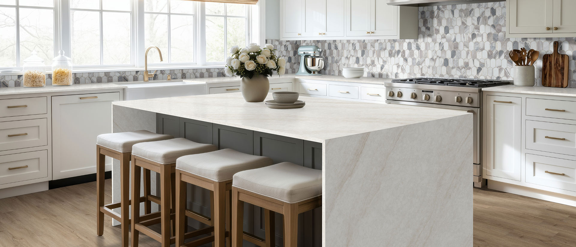 IvoriTaj Brushed ™ countertop in a kitchen — view 3