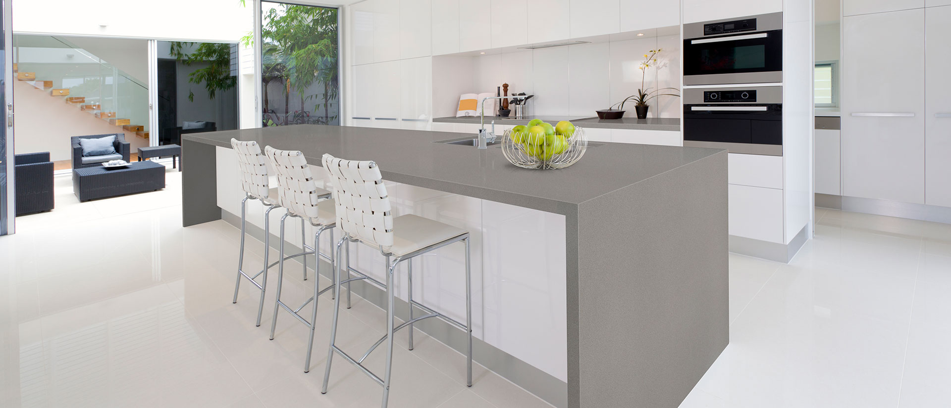 Macabo Gray Quartz countertop installed