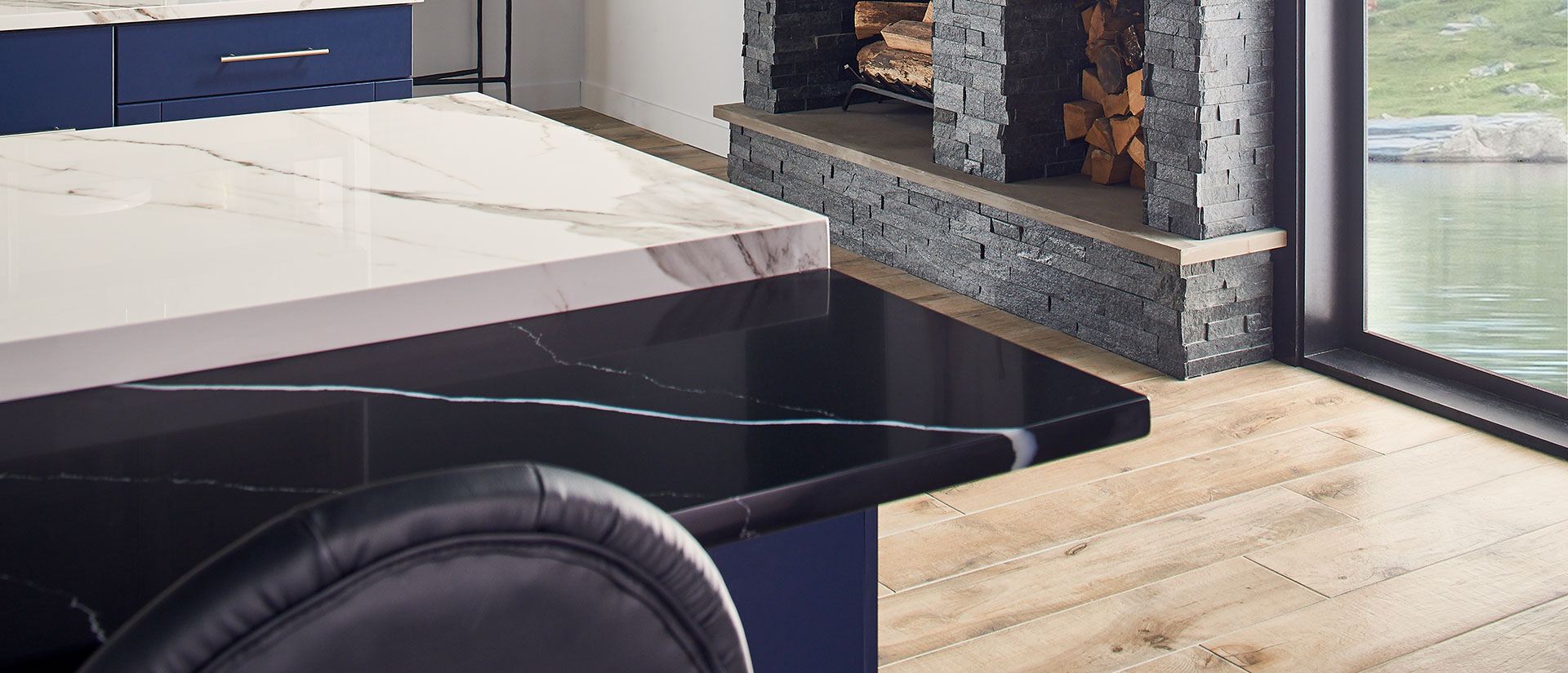 Marquina Midnight ® countertop installed — view 2
