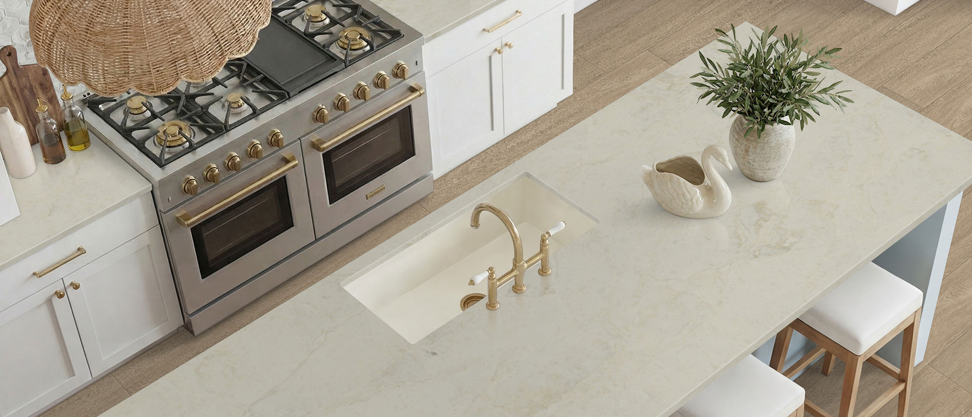 Serataj Brushed ™ countertop in a kitchen