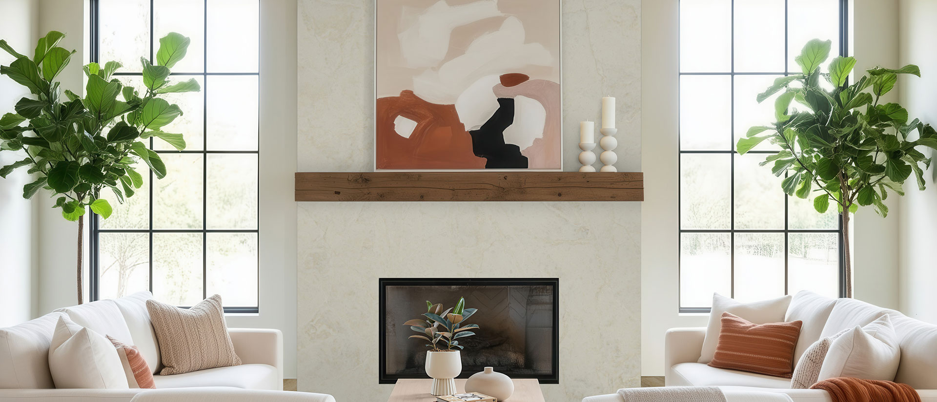 Serataj Brushed ™ countertop in a living room