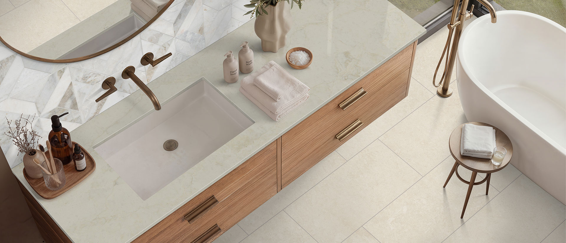 Serataj ™ countertop in a bathroom