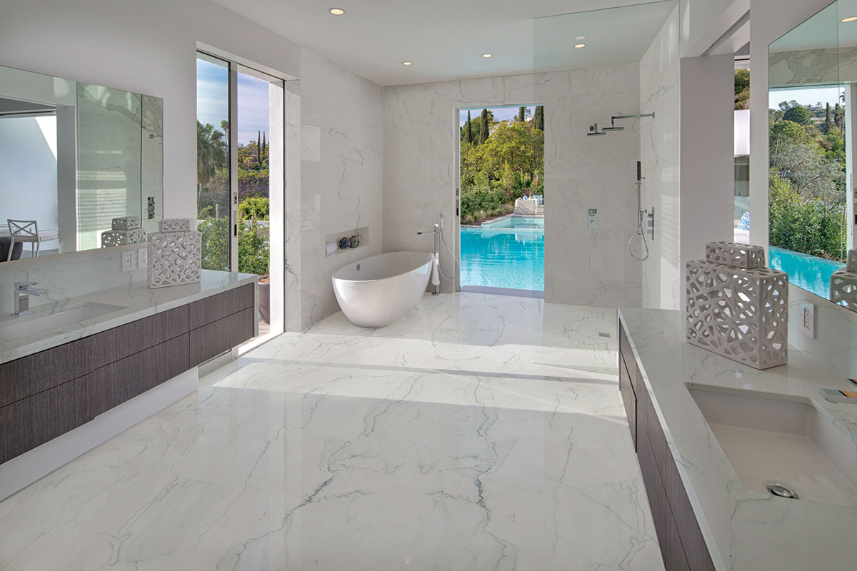 Calacatta Montreal Quartzite countertop installed — view 9