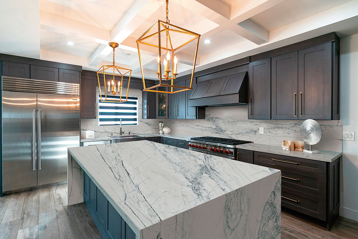 Fantasy Montreal Quartzite countertop installed — view 5