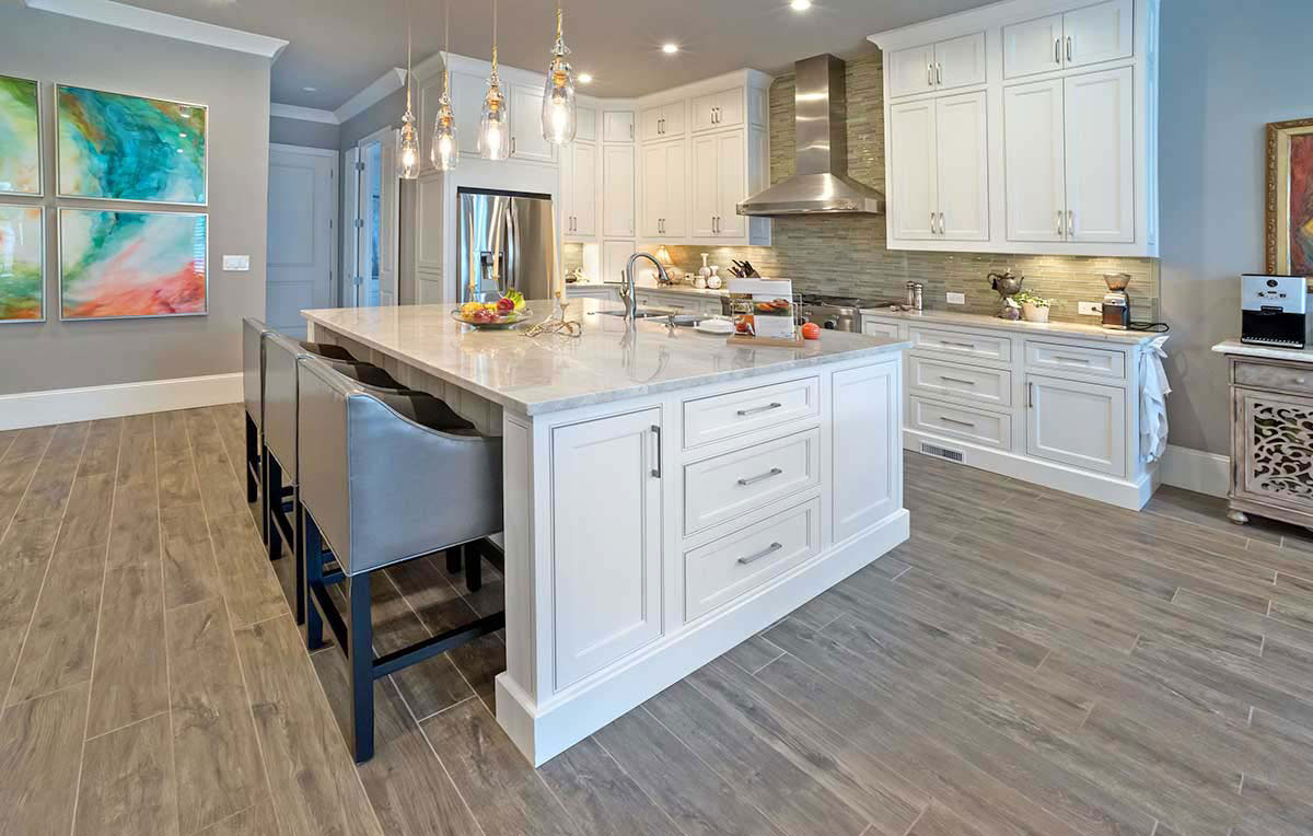 Madreperola Quartzite countertop installed — view 9