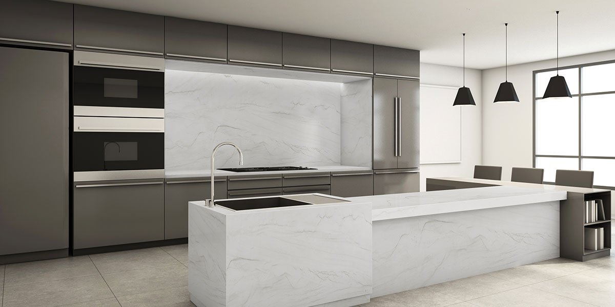 Zermatt Quartzite countertop installed — view 5
