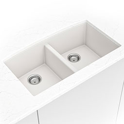 White Quartz Double Bowl 50/50-3219 swatch