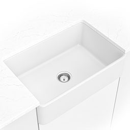 Fireclay Farmhouse White Single Bowl-3020 swatch